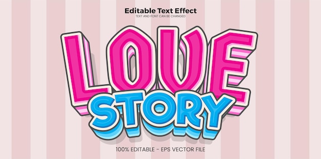 Love story editable text effect in modern trend style