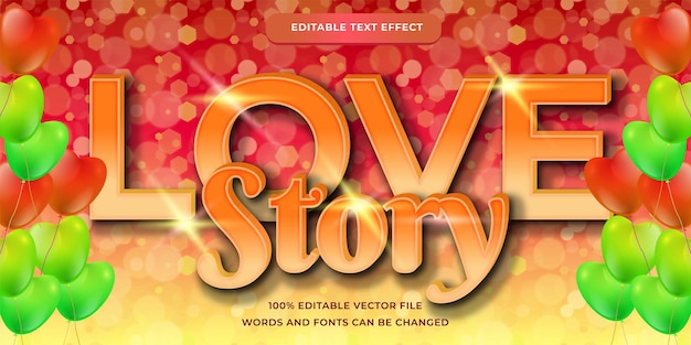 LOVE STORY text modern style with editable font