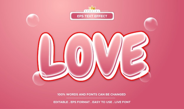 Love story valentines romance text effect editable