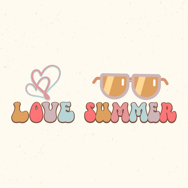 Love Summer Retro T Shirt Design summer tshirt design illustration and vector