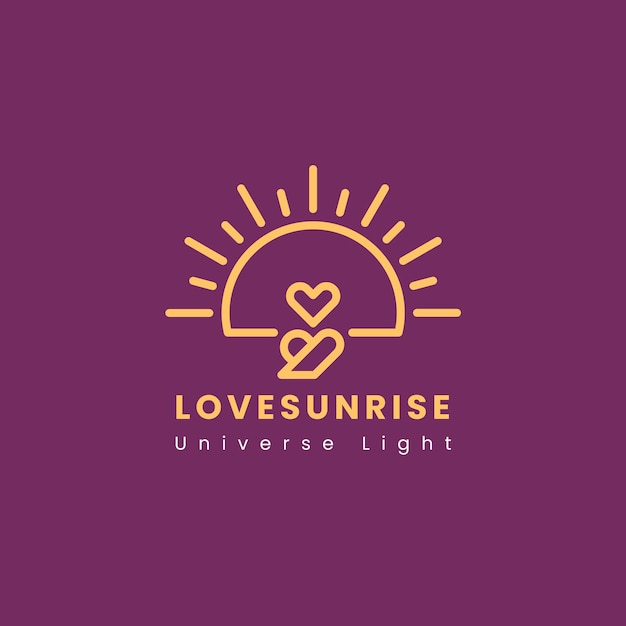 love sunrise ,logo design premium