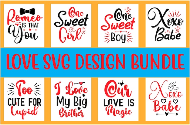 Pacchetto di design in formato svg d'amore