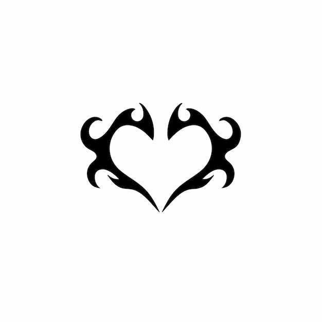 愛のシンボルロゴ部族タトゥーデザインステンシルベクトル図