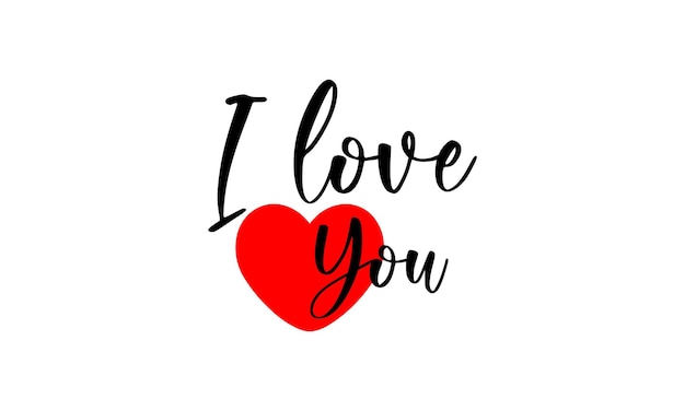 Vector love symbol text isolated vector, i love you lettering design