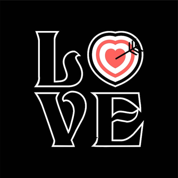 Love T shirt Illustration premium vector