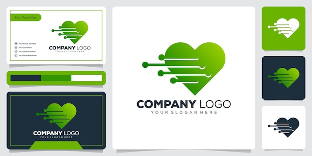 love tech logo design and business card