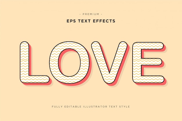 Love tekst effect afdrukbaar