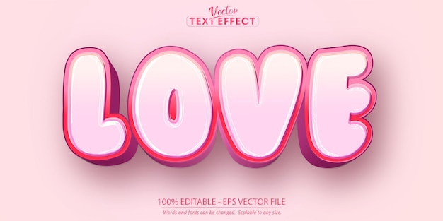 Amore testo effetto modificabile creativo rosa lettering concept