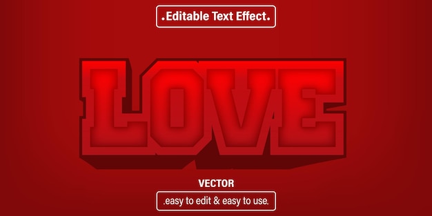 Love text effect, editable text style
