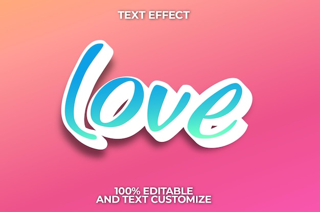 Vector love text effect