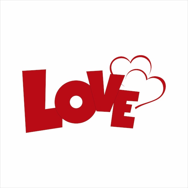 Vector love text overlay vector illustration