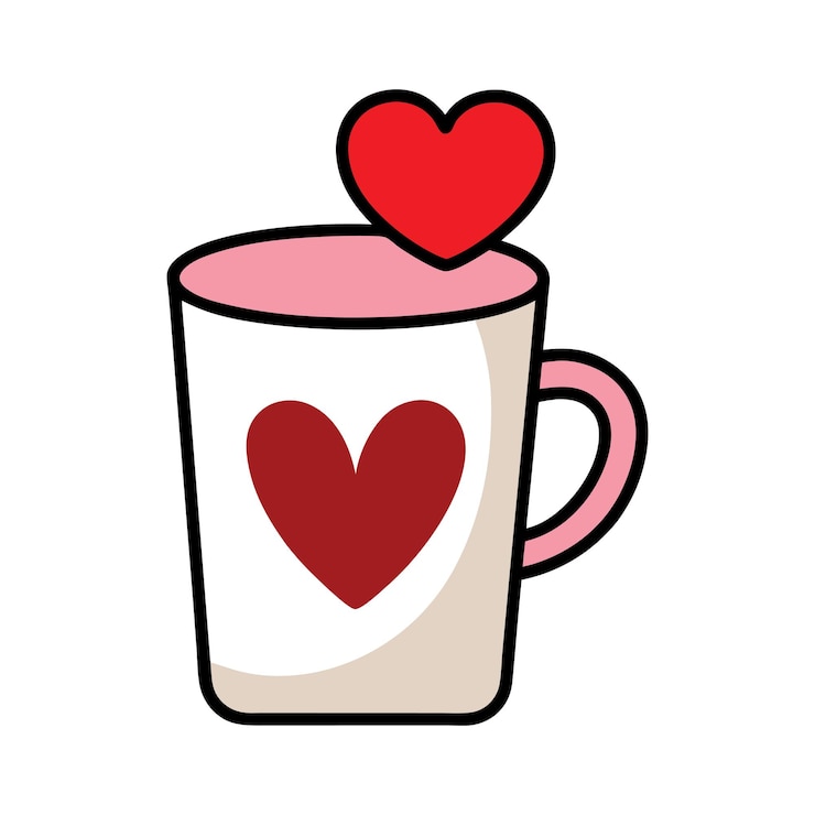 Vector love themed coffee mug vector