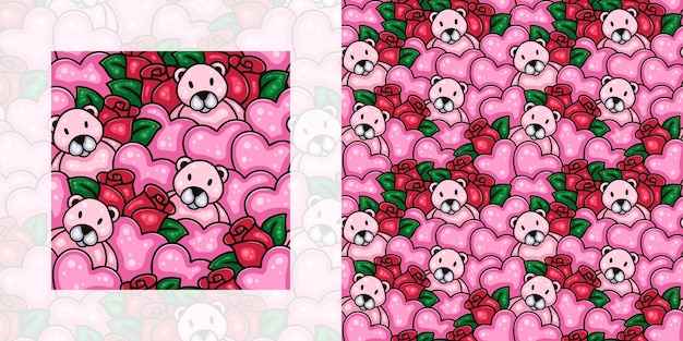 Love themed seamless doodle pattern for valentines day and weddings