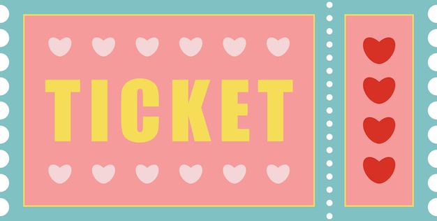 Vector love ticket