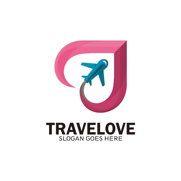 벡터 사랑 여행 로고 디자인, 출장을 위한 로고 디자인
