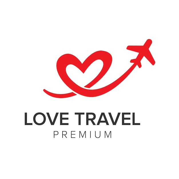 Love travel logo icon vector template