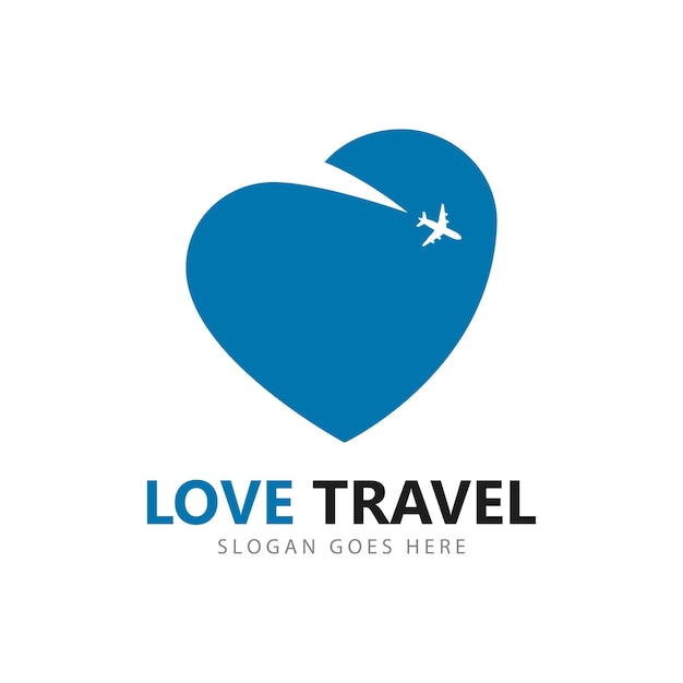 Vector love travel logo vector icon template