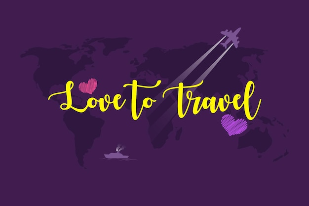 Love to Travel premium vector illustration