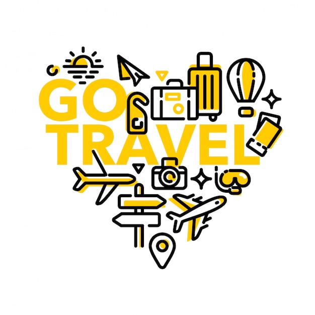 Vector love traveling go travel