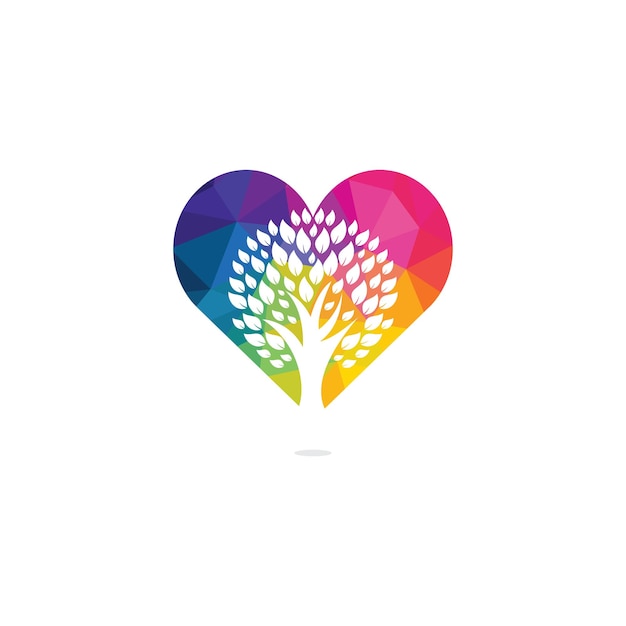 Vector love tree vector logo design