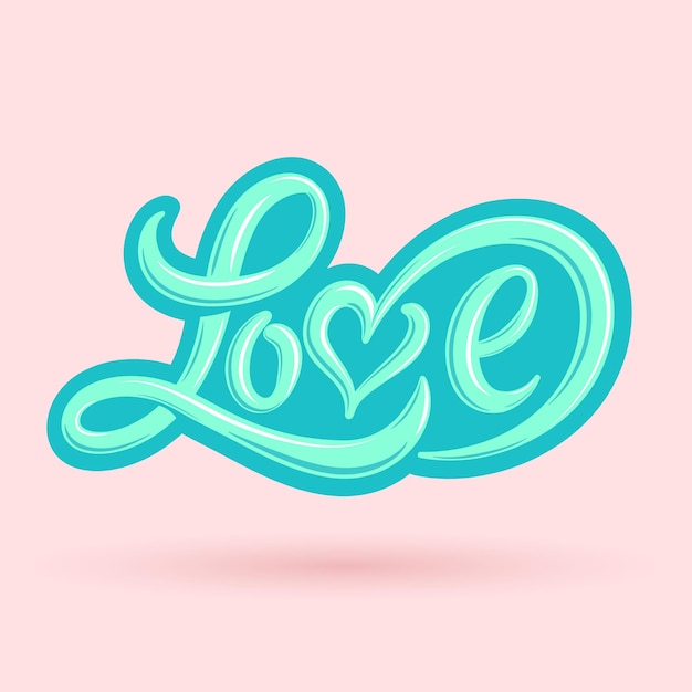 Love typography in pastel colors. love typography for love,wedding and valentine's day concept.