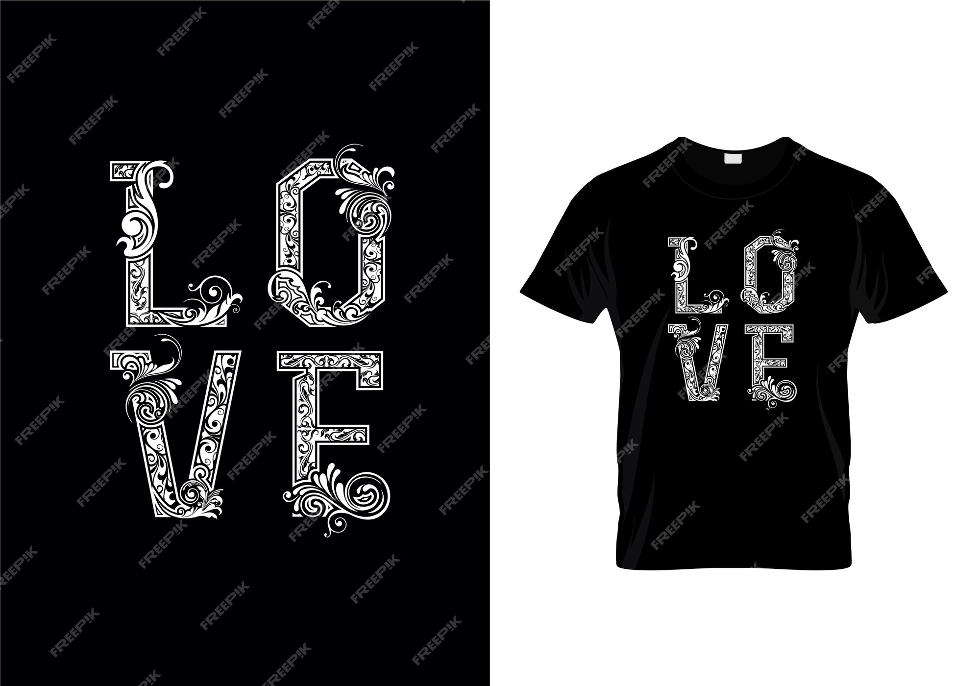 Premium Vector | Love typography t-shirt design