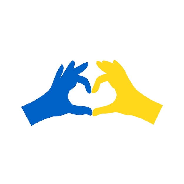 Vector love ukraine concept support and fundraising for migrants volunteering help and donations for peace