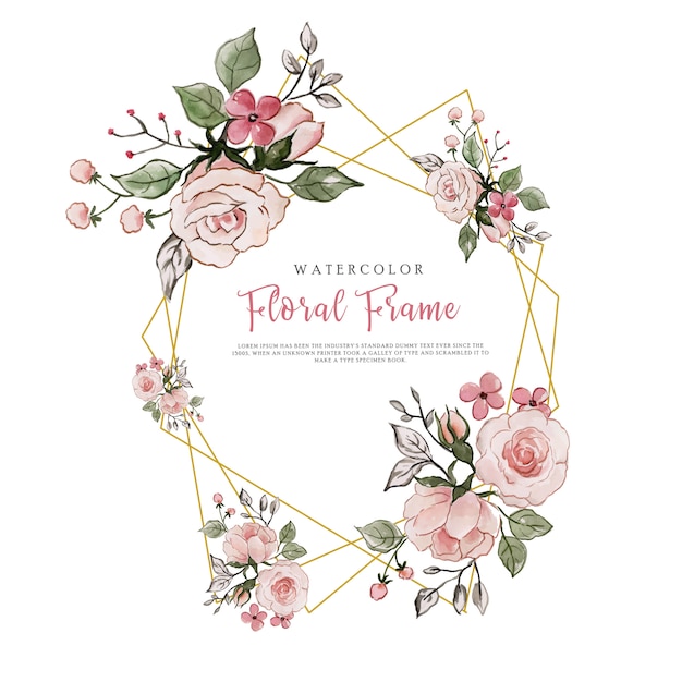 Love valentine aquarel bloemen frame