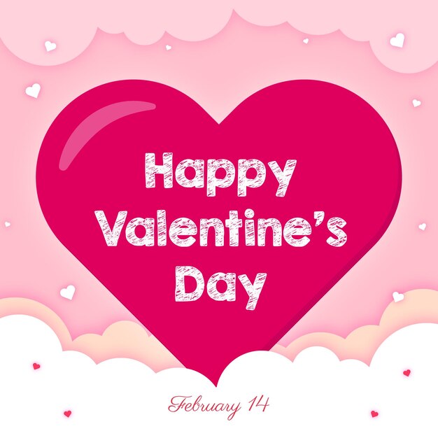 Vector love valentine day post social media illustration design