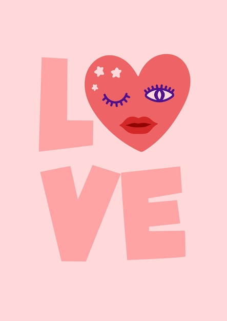 Love Valentine's Day greeting card. Valentine quote vector design
