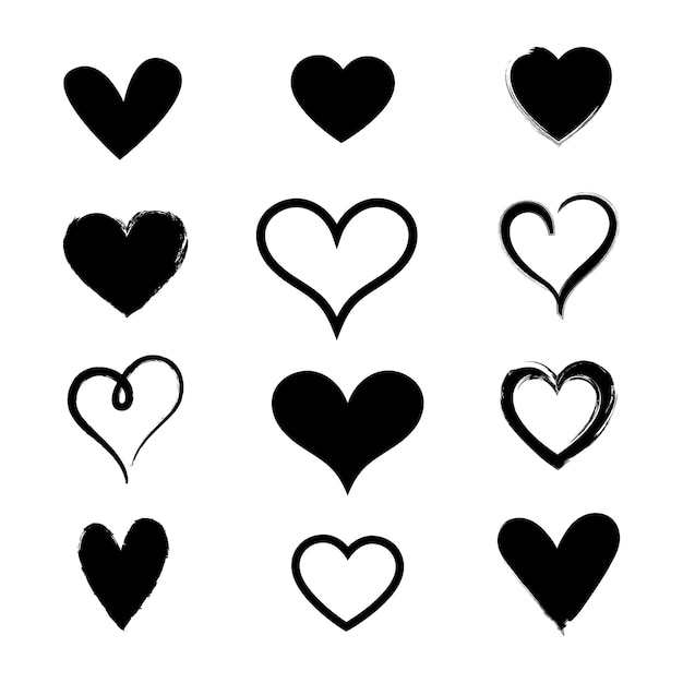 Vector love vector collection of illustrated heart icons