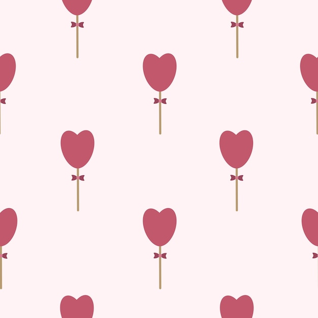 Love vector heart on stick seamless pattern