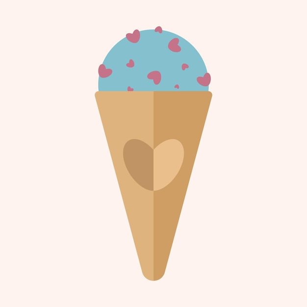 Love vector ice cream with heart isolated illustration