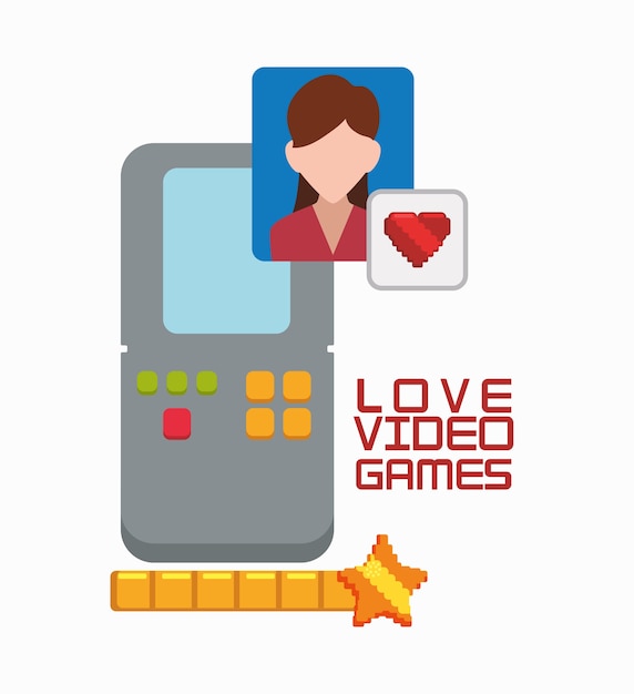 Amore videogioco personaggio ragazza portatile