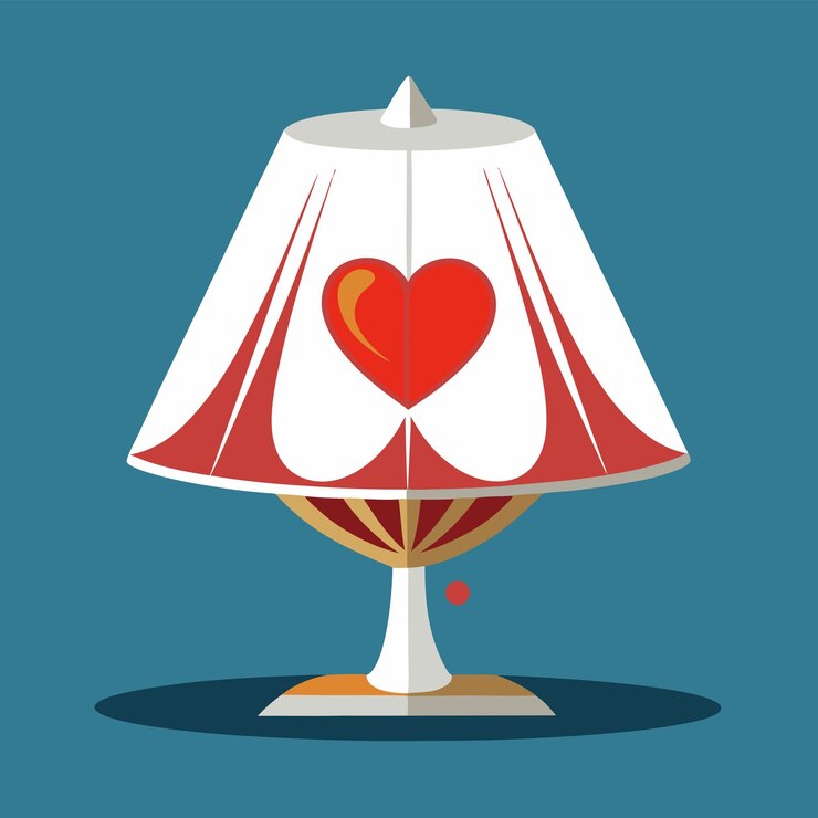Vector love white lamp logo design elegant and warm vector graphics
