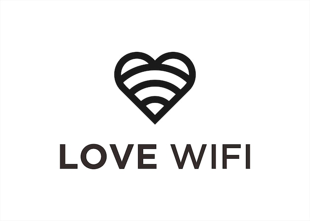 Love wifi logo design vector illustration