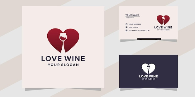 Modello di logo del vino d'amore