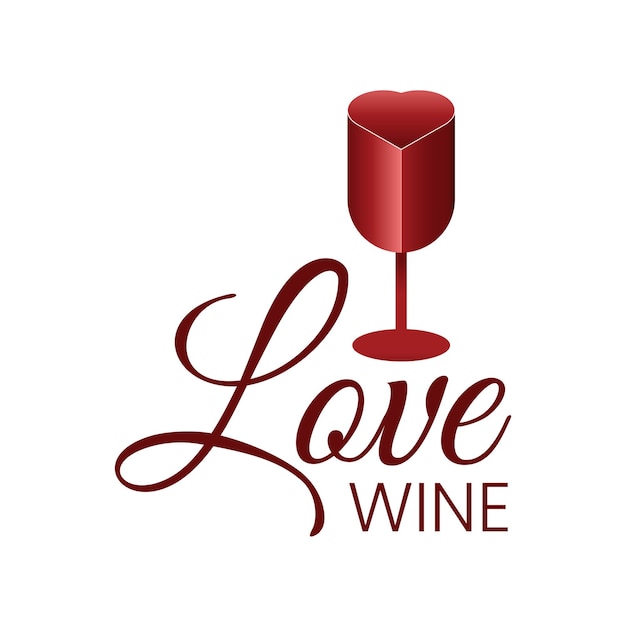 Векторный шаблон логотипа любви вина