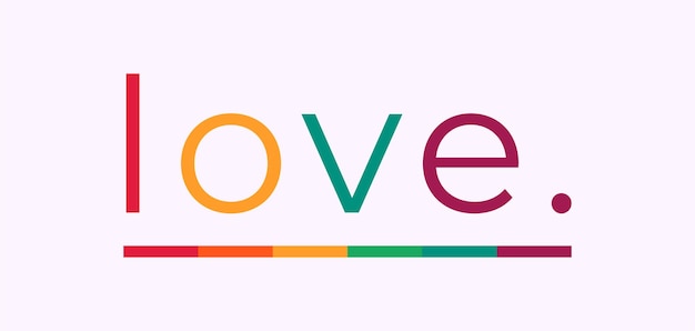 Love Wins text with LGBT rainbow colors LGBT pride banner