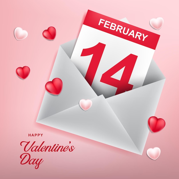 Vector love  with envelope. valentine's day background