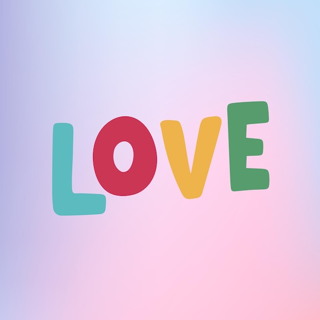 Vector love with pastel background