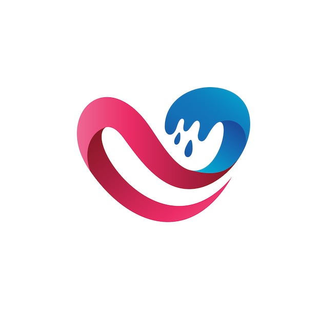 Logo di love with waves shape