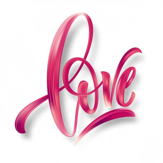 Vector love word hand drawn lettering.