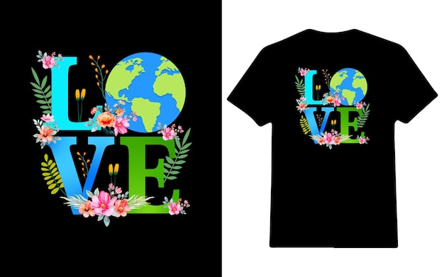 벡터 love world earth day 2023 환경 티셔츠 디자인