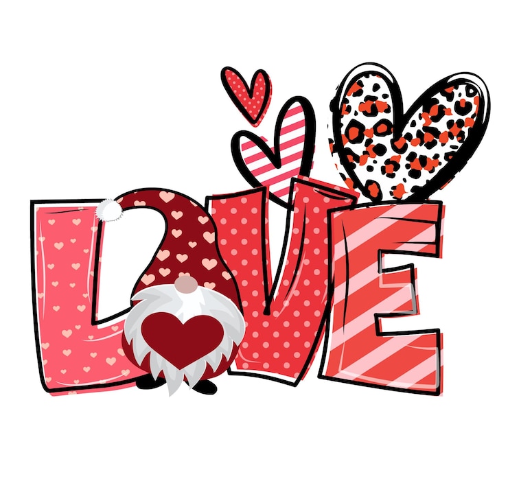 Vector love written with santa love valentines design