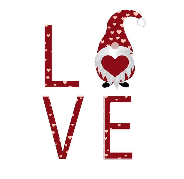 Vector love written with santa love valentines design