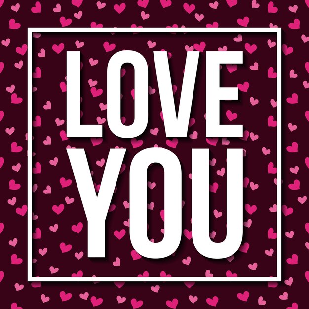 Love you card passion feeling heart background