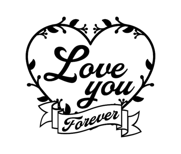 Love You Forever Quote Vector Design voor T-shirt, mok, sleutelhanger en stickerontwerp