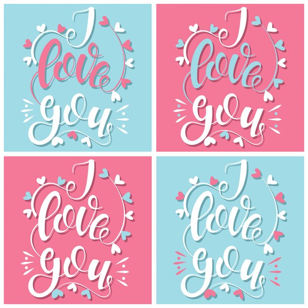 Love you lettering set