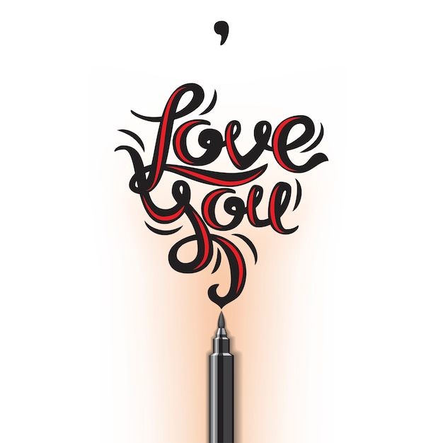 Love You lettering